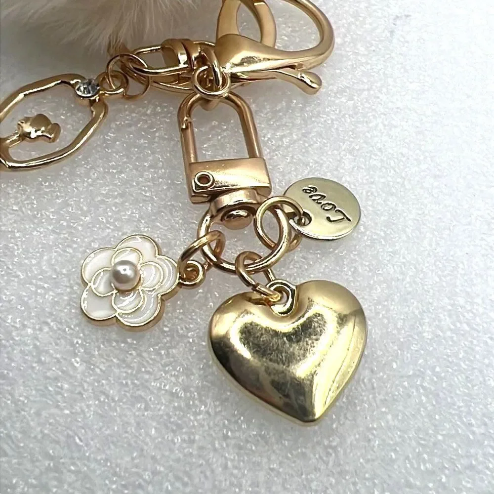 Fairy, Pom Pom, Flower, Heart & Love Disc Keychain Purse Charm- NEW!